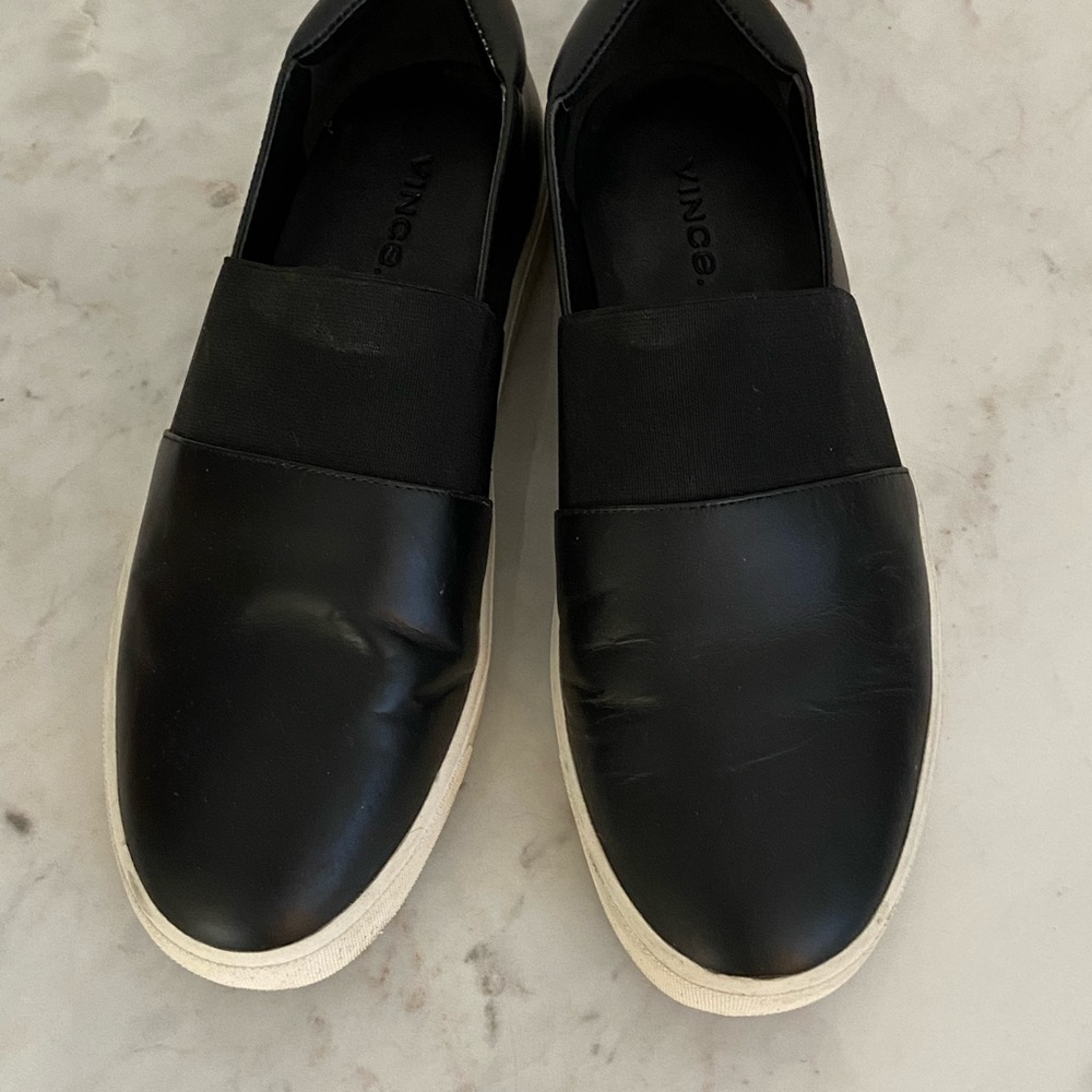 Vince Black Leather Corbin Sneakers | 7